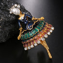 Dress Girl Crystal Brooch Enamel Pins Jewelry Shirt Collar Brooch Jewelry GiftJR