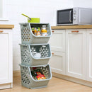 1X(Kitchen Storage Basket Plastic Multi-Functional Hollow Vegetables Fruit