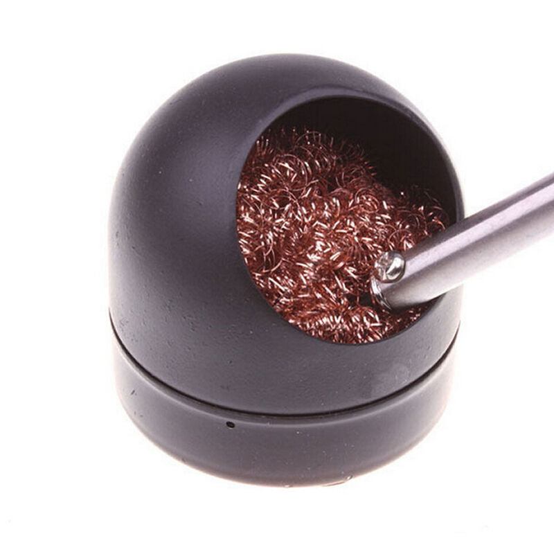 Non-toxic Soldering Solder Iron Tips Clean Cleaner Steel Wire With Stand Set  Gw