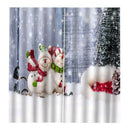 100x140cm Christmas Curtains Sets Waterproof Xmas Snowman 2Panels Drapes E