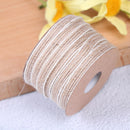 10m roll natural jute burlap rustic hessian ribbon tape strap wedding decorJ!E