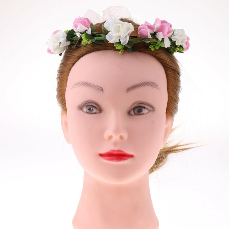 Wreath Flower Artificial Flowers Hair Band Floral Bridal Wedding Hairband