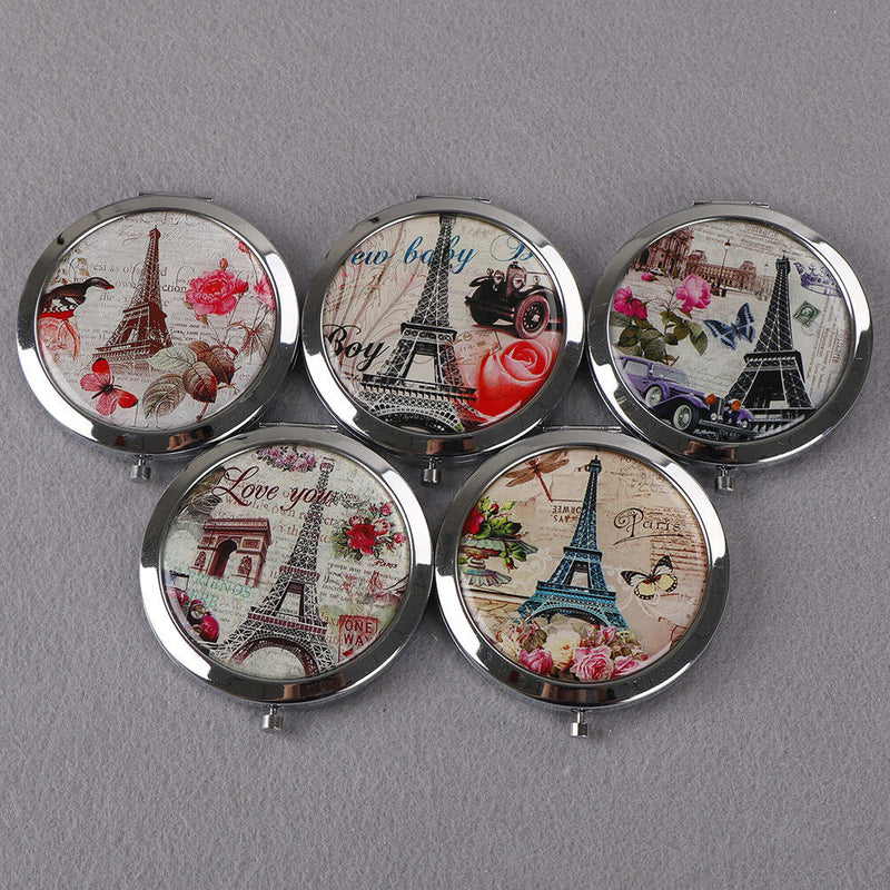 Woman makeup compact pocket tower mirrors portable double-side folding mirror Gw