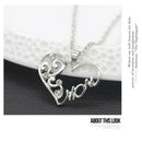 Fashion Rhinestone Necklace Heart Shape Pendant Women Valentine Day Gift A