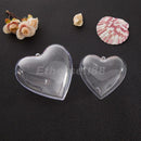 10x Clear Plastic Balls 6cm 2 part Heart Baubles Craft Decor Wedding Favors