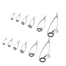 12Pcs Double Leg  Free Stainless Steel Frame Fishing Rod Guides Rings