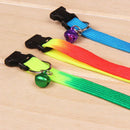 Rainbow Color Adjustable 24 34 cm Collar with Small Bell Pet Cat Dog Puppy-M