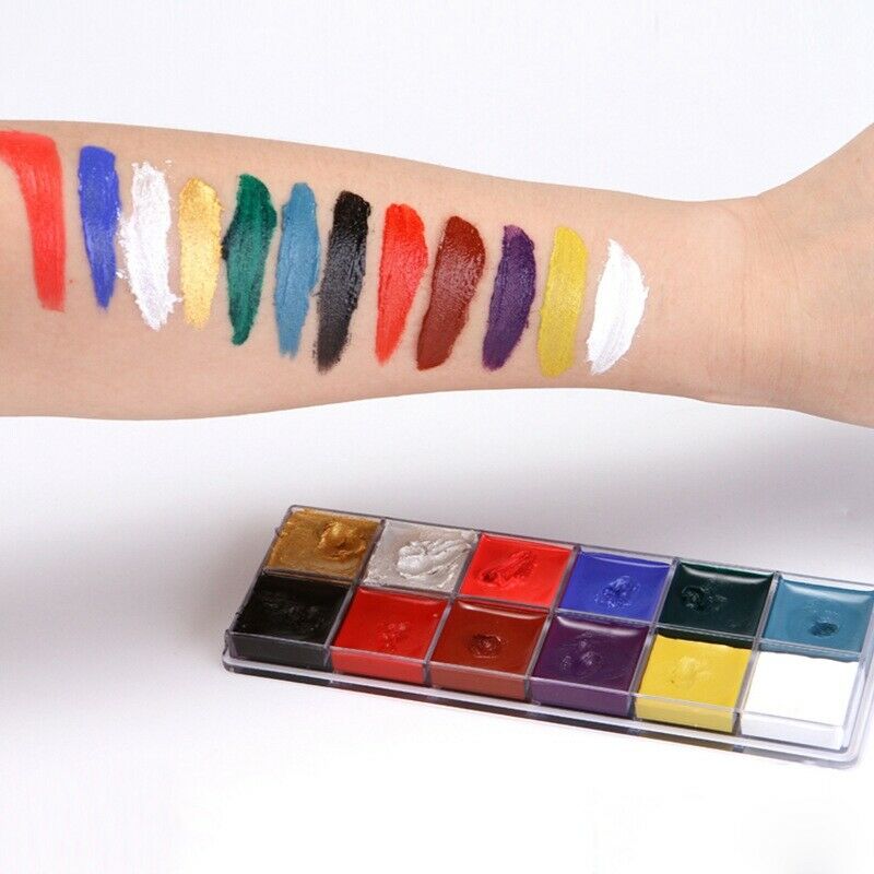 12 Color Face Body Art Painting Body Paint Oil Painting Tattoo Makeup Cosme P1T7
