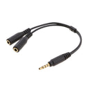 2.5mm Male To 3.5mm Dual Female Adapters Y Splitter Mic And Audios Cables