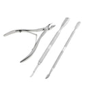 Stainless Steel Nail Cuticle Spoon Pusher Remover Cutter Nipper Clipper Set