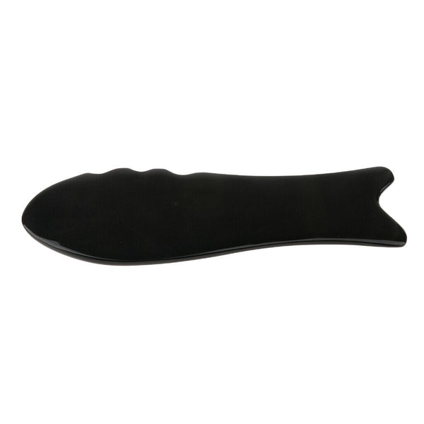 Portable Smooth   Shaped Gua Sha Board Facial Scraping Massage Black
