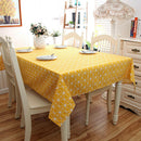 Yellow Chessboard Decorative Table Cloth Cotton Linen Tablecloth Dining Tab