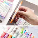12pcs Mildliner Highlighter Pen Double Headed Fluorescent Marker Drawing A