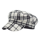 Casual Caps Beret Female Autumn and Winter Outdoor Hat Lattice Octagonal Ca