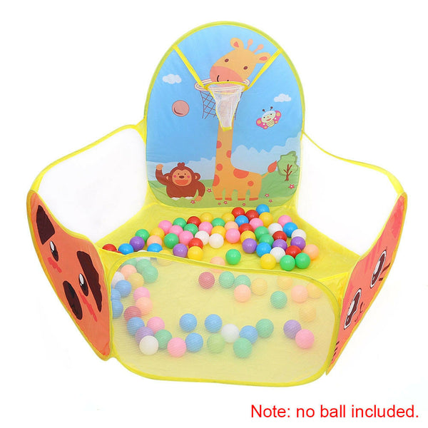 Foldable Baby Ball Pool Play Tent Kid Balls Pit Playpens Yard w/ Basketball Hoop