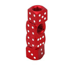 4x Aluminum Alloy Dice Style Car Tire Tyre Wheel Valve Stem Caps Dust Covers Red