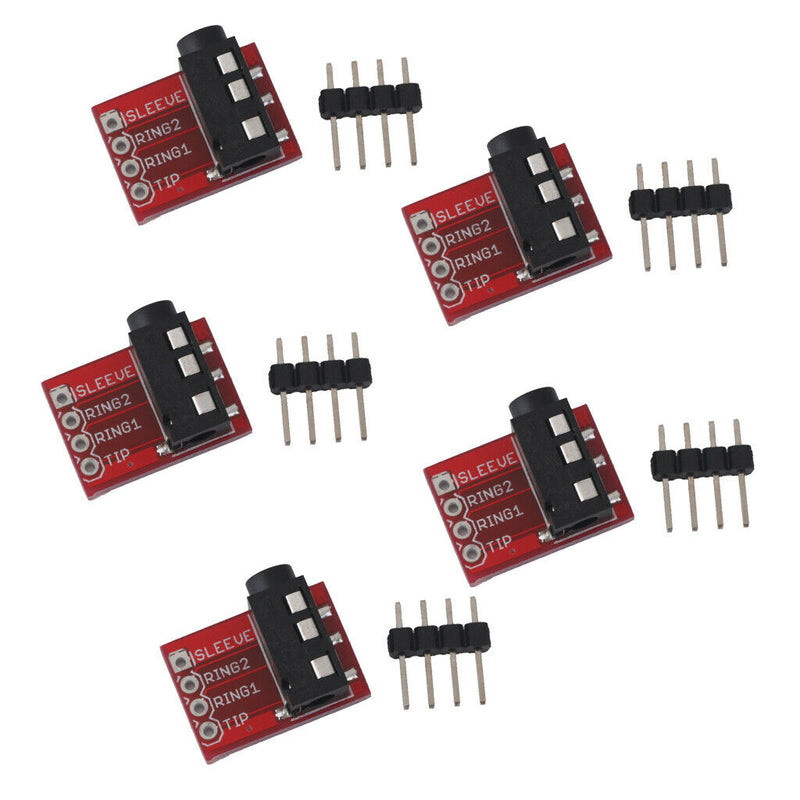 5Pcs TRRS 3.5mm Jack Breakout Board Headset Stereo Socket Extension Module