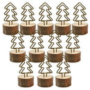 Wooden Base Card Holder, 12 Sets of Solid Wood Base Table, Iron Metal Wire