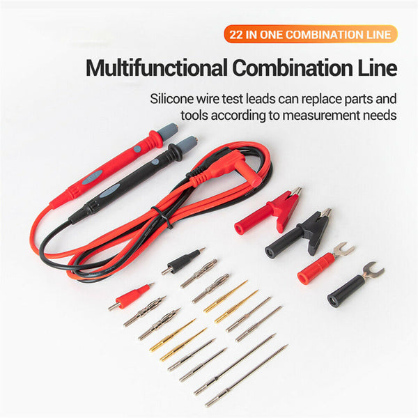 PT1028 22 in1 Multi-function Digital Multimeter Leads Combination Test Cable Pen