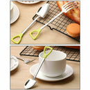 2 PCS Stainless Steel Spoon And Fork Set 1 Cute Shovel Shape Spoon 1 Fork T I3A8