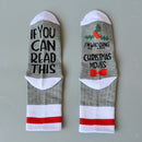 Unisex Christmas Design Socks Cotton Novelty Festive Sock One Size Pale Grey