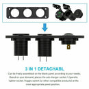 12V-24V Car Cigarette Lighter Socket + Dual USB Charger + Voltmeter Panel l-