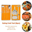 8 Pieces/set Stainless Steel Eating Crab Tools Lobster Crab Cracker Tools Kit