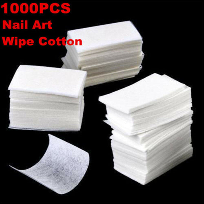 1000 Nail Polish Remover Cleaner Wipes Acrylic UV Gel Tips Cotton Pad Lint Free