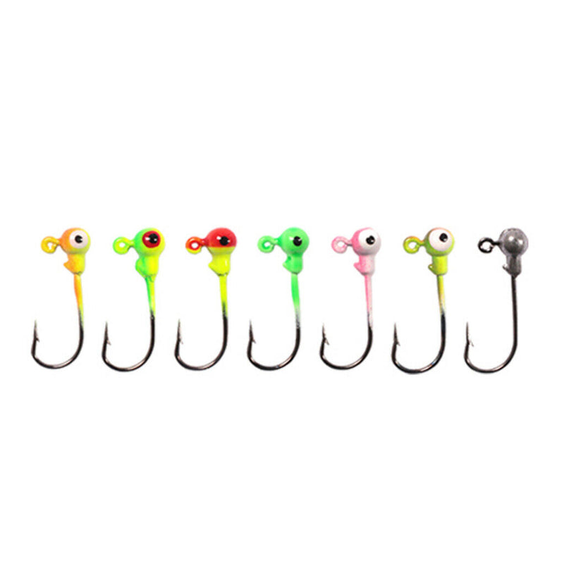 Round Jig Head, 100Pcs Ultrahead Jig Fishing Hook Jigheads Set, with Plastic