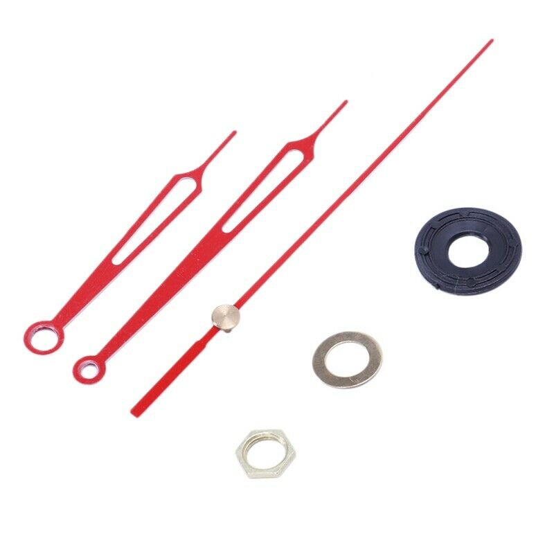 1 Set Silent Large Wall Clock Quartz Movement Mechanism Black And Red Hands