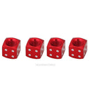 4pcs Dice Style Car Tire Wheel Tyre Caps Valve Stem Dust Covers (Red) hv2n