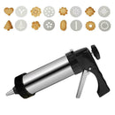 Stainless Steel Biscuit Cookie Icing Cake Decorating Gun Set Piping 16pc X2W0