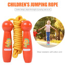 Kids Jump Ropes Wood Handle Sports Fitness Cartoon Skipping Rope (Orange) A