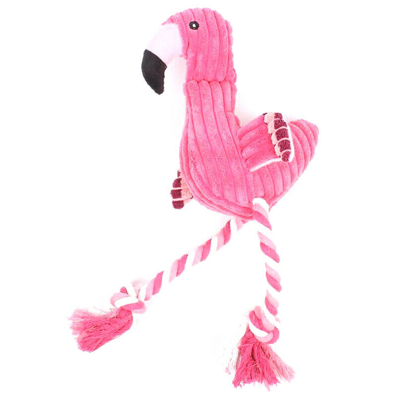 1PC Plush Flamingo Pet Dogs Bite Chew Toys Small Dog Interactive - OZ
