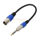 3-pin XLR Male to 1/4" 6.35mm Stereo Plug Audio Cable Microphone TRS Adapter