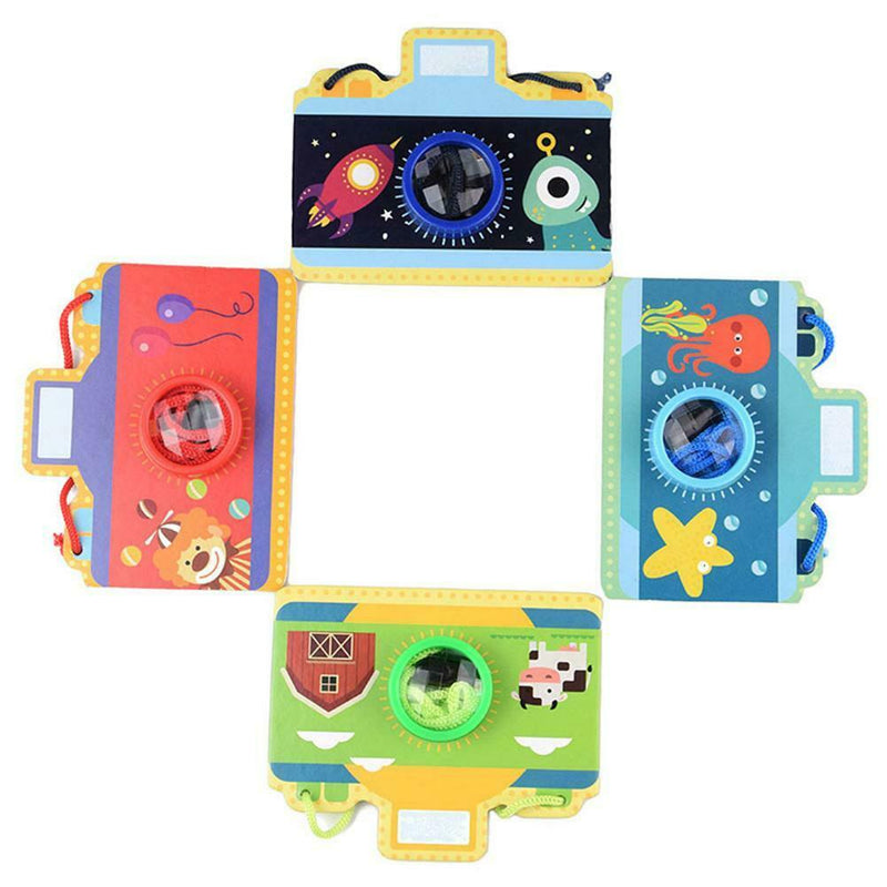 Multi-Prism Effect Cartoon Camera Style Kaleidoscope Paper Card Fun Toys A
