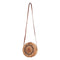 Woven Rattan Bag Round Straw Shoulder Bag Small Beach Handbags Women Summer E4D1