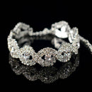 Women Crystal Rhinestone Charm Bracelet Bangle Wedding Bridal Wristband Jewelry