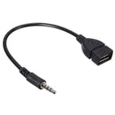 Audio AUX Jack 3.5 mm Male to USB 2.0 Type A Female Converter OTG Adapter C W9E1