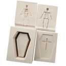 4pcs Halloween Cross Skeleton Molds Silicone Candy Soap Mold Baking Mould