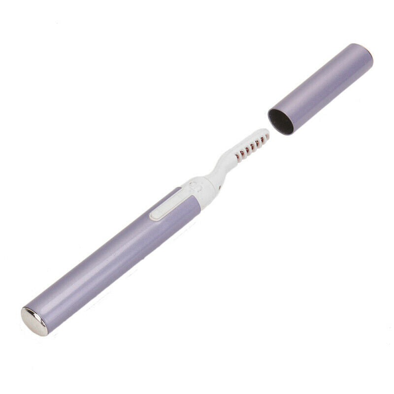 New Purple Electric Heated Portable Eyelash Curler Make Up Tools Pen Sha HIO
