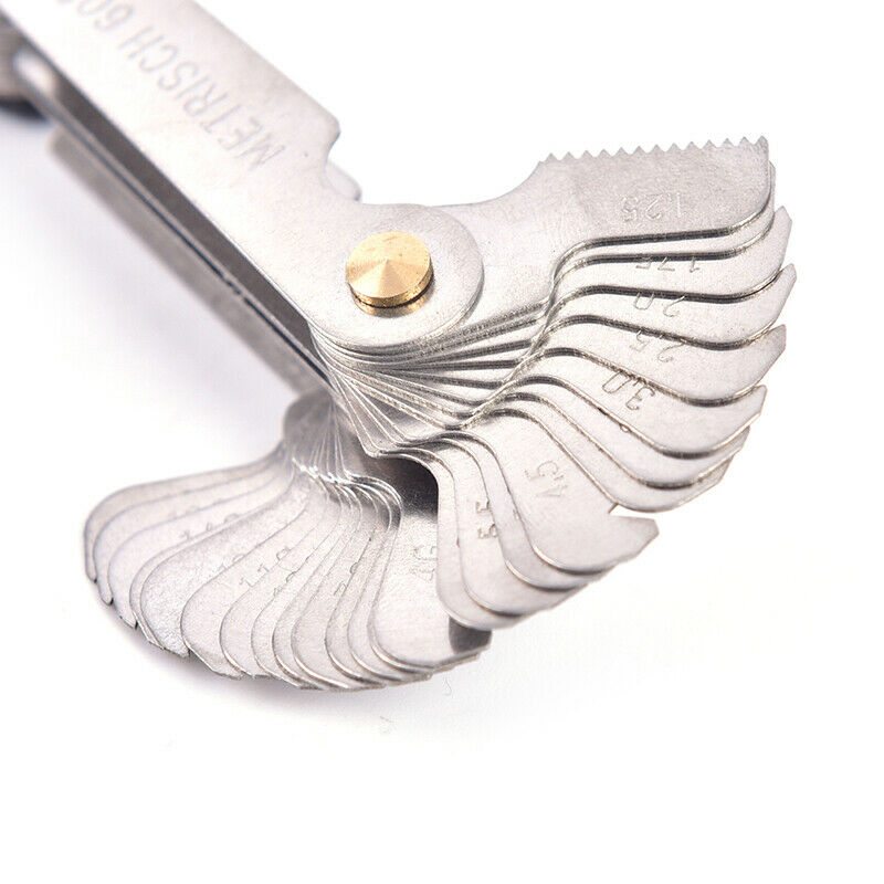 58pcs/set Screw Gauge Whitworth 55 Degree Metrisch 60 Degree Thread Pitch Ga Cy