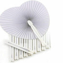 36 Pcs White Wedding Fan - Fans for Ceremony Invitations Heart Shaped Foldi X7G3