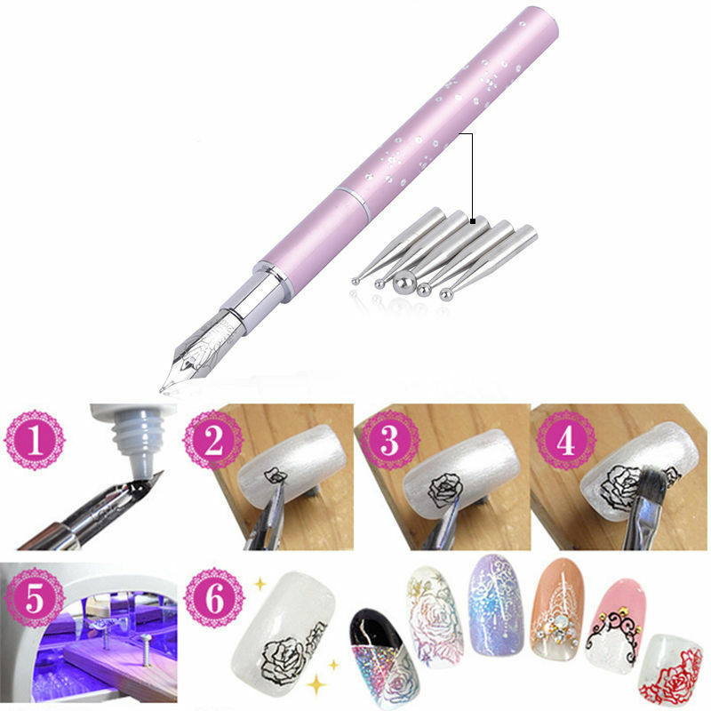 1pcs Nail Art Gel Design Pen PaInting Polish Brush Dotting Drawing Tool Set Hot