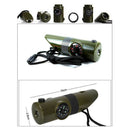 7 in 1 Survival Whistle with Compass LED Light Magnifier Outdoor Bushcraft Tool