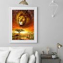 5D DIY Diamond Painting Lawn Lion Full Round Drill Embroidery Home Decor A