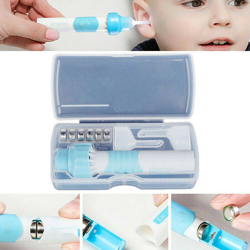 Electric Vacuum Ear Wax Remover Cleaner Safety Cleaning Tool with LED Light Kit#