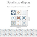 20pcs Retro Floor Tiles Wall Stickers Self-adhesive Decals (CRY006 10x10cm) A