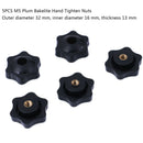 5Pcs M5 plum bakelite hand tighten nuts handle star thumb nuts manual nuts Gn