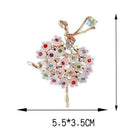 Luxury Crystal Brooch Ballerinas Dancer Breastpin Colorful Flower Alloy Pla